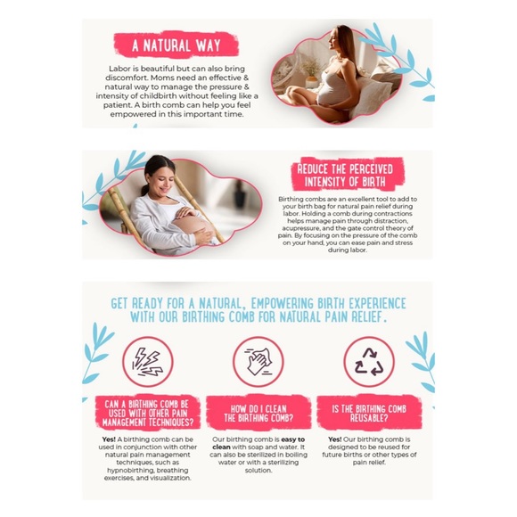 Birthing Comb for Labor Pain NWOT - Picture 7 of 12